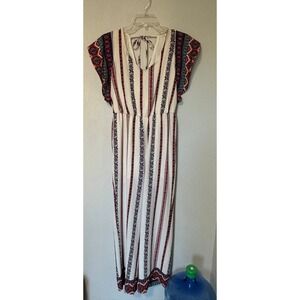 Crystal Sky Women's Jumpsuit Romper Size 3 Aztec  Tribal  V-Neck Boho Chic Gauze